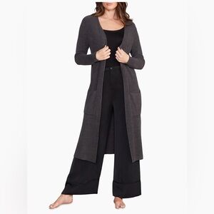NWT Barefoot Dreams Cozychic Ultra Lite Long Cardigan Brown SZ M